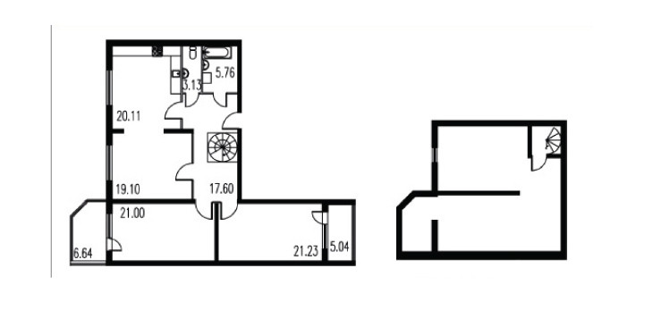 Трёхкомнатная квартира 179.79 м²