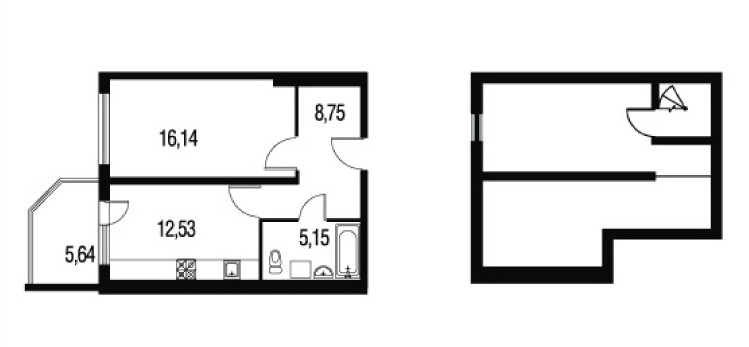 Однокомнатная квартира 91.16 м²